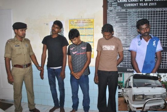 Four wanted thieves caught red handed by Tripura police Four wanted thieves caught red handed by Tripura police